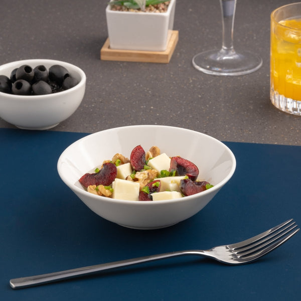 Ariane Prime 7 1/2" Prime - Warm White Porcelain Service Nappy Bowl - 6/Case (APRARN000029019) - iFoodservice Online