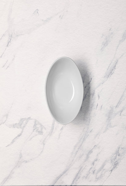 Ariane Prime 7 7/8" x 4 1/3" Prime - Warm White Porcelain Wing Bowl - 6/Case (APRARN000022020) - iFoodservice Online