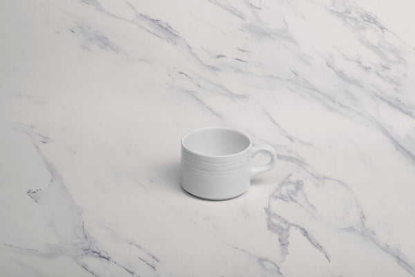 Ariane Prime 7 7/9 Oz White Eclipse Porcelain Stackable Tea Cup - 12/Case (APRARN120043023) - iFoodservice Online