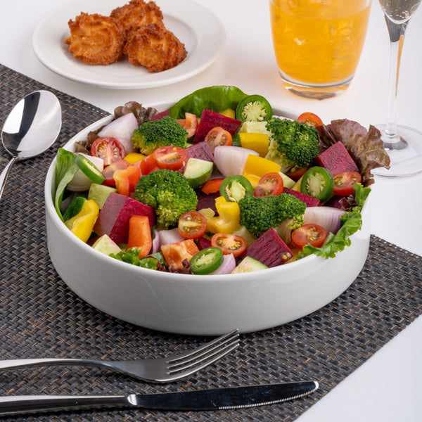 Ariane Prime 8 1/4" Prime - Warm White Porcelain Stackable Salad Bowl - 3/Case (APRARN000021021) - iFoodservice Online