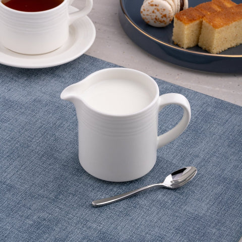 Ariane Prime 8 4/9 Oz White Eclipse Porcelain Creamer With Handle - 12/Case (APRARN120064025) - iFoodservice Online