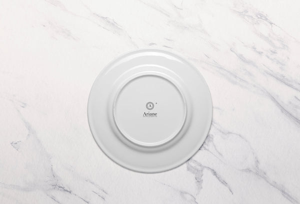 Ariane Prime 9 4/9" White Orba Porcelain Flat Plate - 12/Case (APRARN121011024) - iFoodservice Online