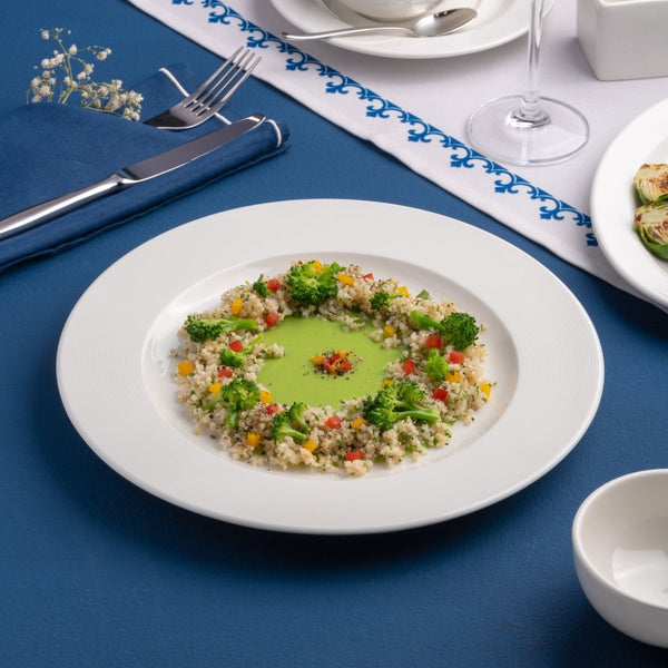 Ariane Prime 9 4/9" White Orba Porcelain Flat Plate - 12/Case (APRARN121011024) - iFoodservice Online