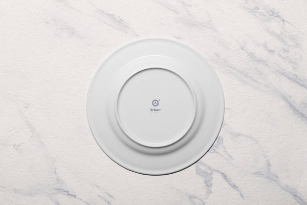 Ariane Prime 9 5/6" Prime - Warm White Porcelain Flat Plate - 12/Case (APRARN000011025) - iFoodservice Online