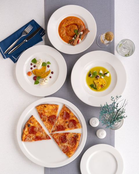 Ariane Prime 9" Prime - Warm White Porcelain Deep Plate - 12/Case (APRARN000012023) - iFoodservice Online