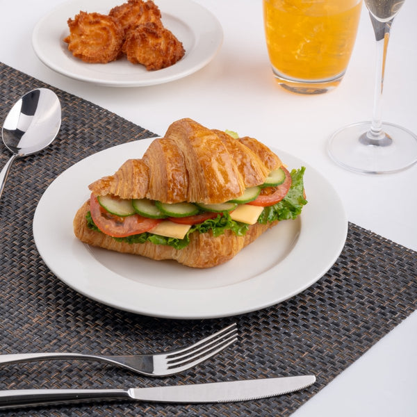 Ariane Prime 9" Prime - Warm White Porcelain Flat Plate - 12/Case (APRARN000011023) - iFoodservice Online