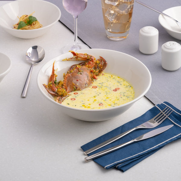 Ariane Prime 9" Prime - Warm White Porcelain Service Nappy Bowl - 6/Case (APRARN000029023) - iFoodservice Online