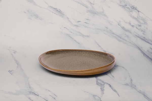 Ariane Retail 7 1/3'' x 6 1/3'' Freckles Porcelain Elevated Oval Plate - 12/Case (ARTARNC97101006) - iFoodservice Online