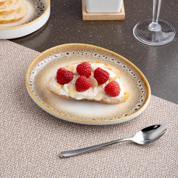 Ariane Retail 7 1/3'' x 6 1/3'' Jaguar Porcelain Elevated Oval Plate - 6/Case (ARTARND51101006) - iFoodservice Online