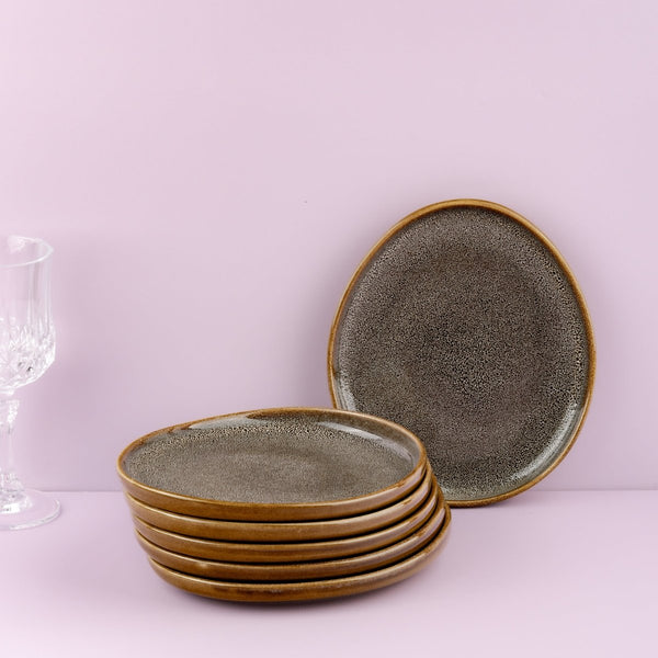 Ariane Retail 9 5/6'' x 8 7/9'' Freckles Porcelain Elevated Oval Plate - 8/Case (ARTARNC97101007) - iFoodservice Online