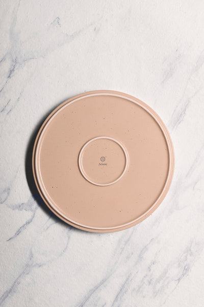 Ariane Selas 10 5/8" Selas - Dark Sand Dots Porcelain Short Rim Stackable Plate - 4/Case (ASEARNA07B11027) - iFoodservice Online