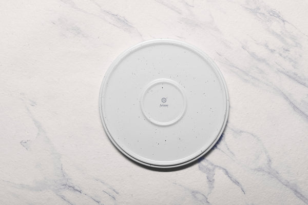 Ariane Selas 10 5/8" Selas - Linen Dots Porcelain Short Rim Stackable Plate - 4/Case (ASEARNA03B11027) - iFoodservice Online