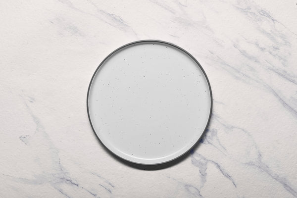 Ariane Selas 10 5/8" Selas - Linen Dots Porcelain Short Rim Stackable Plate - 4/Case (ASEARNA03B11027) - iFoodservice Online