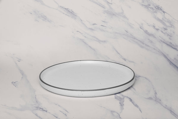 Ariane Selas 10 5/8" Selas - Linen Dots Porcelain Short Rim Stackable Plate - 4/Case (ASEARNA03B11027) - iFoodservice Online