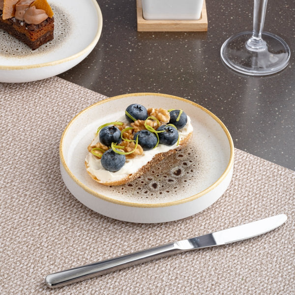 Ariane Selas 6" Jaguar Porcelain Stackable Plate - 4/Case (ASEARND52A11015) - iFoodservice Online