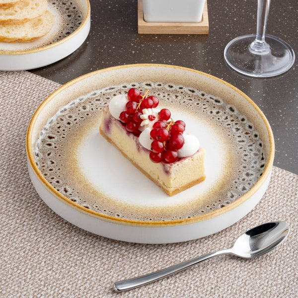 Ariane Selas 8 1/4" Jaguar Porcelain Stackable Plate - 4/Case (ASEARND51A11021) - iFoodservice Online
