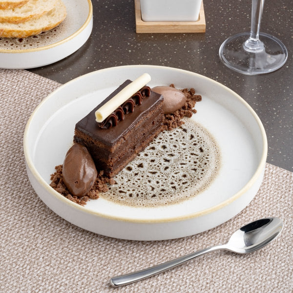 Ariane Selas 8 1/4" Jaguar Porcelain Stackable Plate - 4/Case (ASEARND52A11021) - iFoodservice Online
