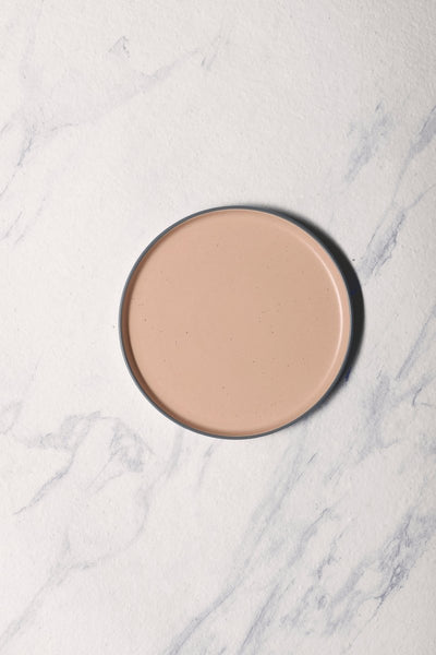 Ariane Selas 8 1/4" Selas - Dark Sand Dots Porcelain Short Rim Stackable Plate - 4/Case (ASEARNA07B11021) - iFoodservice Online