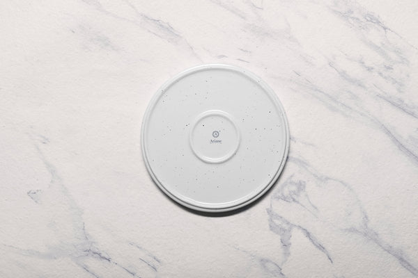 Ariane Selas 8 1/4" Selas - Linen Dots Porcelain Short Rim Stackable Plate - 4/Case (ASEARNA03B11021) - iFoodservice Online