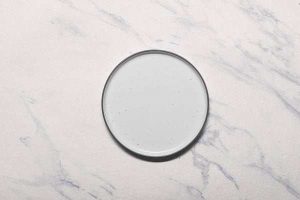 Ariane Selas 8 1/4" Selas - Linen Dots Porcelain Short Rim Stackable Plate - 4/Case (ASEARNA03B11021) - iFoodservice Online