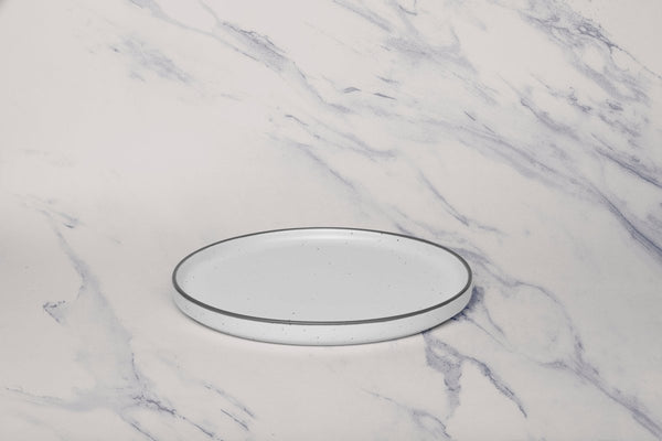 Ariane Selas 8 1/4" Selas - Linen Dots Porcelain Short Rim Stackable Plate - 4/Case (ASEARNA03B11021) - iFoodservice Online