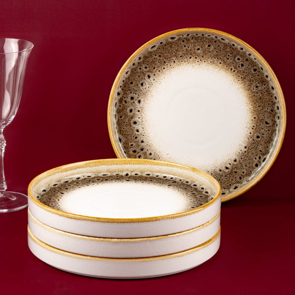 Ariane Selas 9 5/6" Jaguar Porcelain Stackable Plate - 4/Case (ASEARND51A11025) - iFoodservice Online