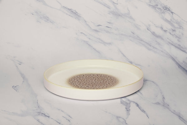 Ariane Selas 9 5/6" Jaguar Porcelain Stackable Plate - 4/Case (ASEARND52A11025) - iFoodservice Online