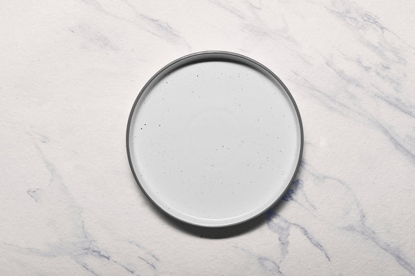 Ariane Selas 9 5/6" Selas - Linen Dots Porcelain Short Rim Stackable Plate - 4/Case (ASEARNA03B11025) - iFoodservice Online