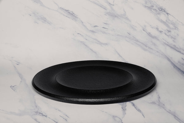 Ariane Slide 11 4/5" Slide - Black Dazzle Porcelain Plate - 6/Case (ADEARN259011030) - iFoodservice Online
