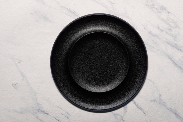Ariane Slide 11 4/5" Slide - Black Dazzle Porcelain Plate - 6/Case (ADEARN259011030) - iFoodservice Online