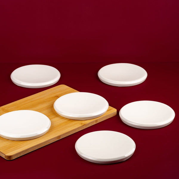 Ariane Slide 6 2/7" Slide - Warm White Porcelain Plate - 6/Case (ADEARN000011016) - iFoodservice Online