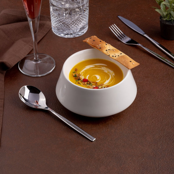 Ariane Slide 6" Slide - Warm White Porcelain Bowl - 6/Case (ADEARN000022015) - iFoodservice Online