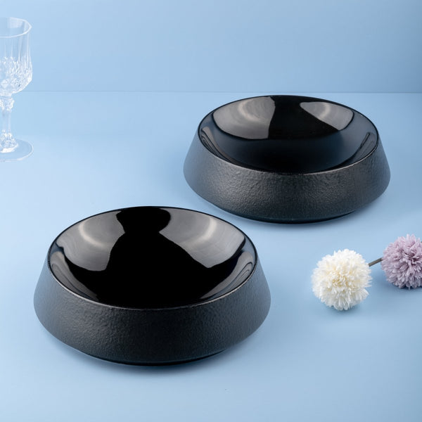 Ariane Slide 9 4/9" Slide - Black Dazzle Porcelain Bowl - 2/Case (ADEARN311022024) - iFoodservice Online