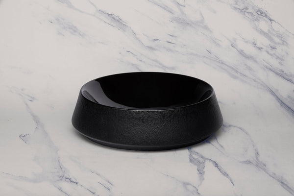 Ariane Slide 9 4/9" Slide - Black Dazzle Porcelain Bowl - 2/Case (ADEARN311022024) - iFoodservice Online