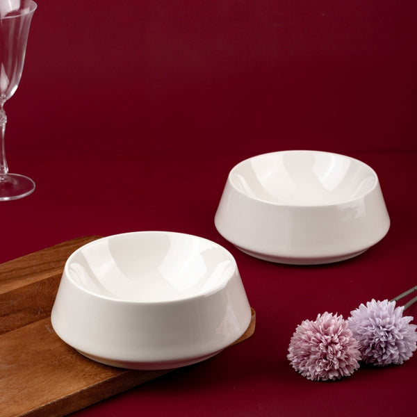 Ariane Slide 9 4/9" Slide - Warm White Porcelain Bowl - 2/Case (ADEARN000022024) - iFoodservice Online