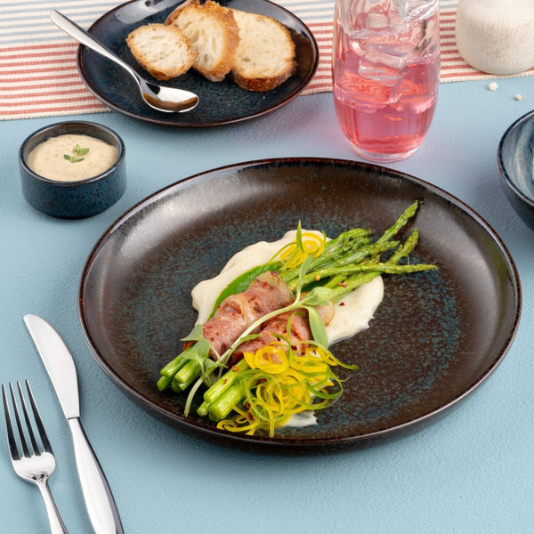 Ariane Titanium 6 2/3" Equinox Porcelain Flat Plate - 12/Case (ATIARND66011017) - iFoodservice Online