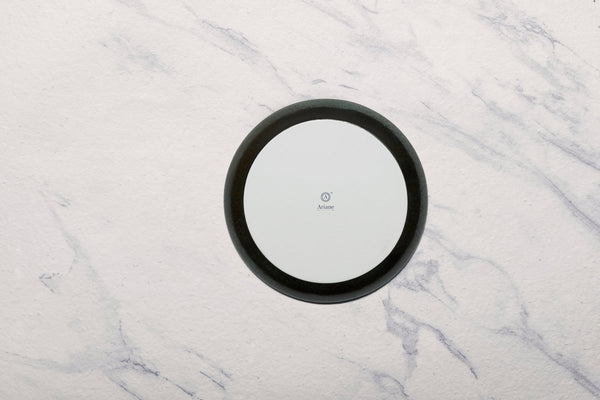 Ariane Titanium 7 7/8" Equinox Porcelain Flat Plate - 12/Case (ATIARND66011020) - iFoodservice Online