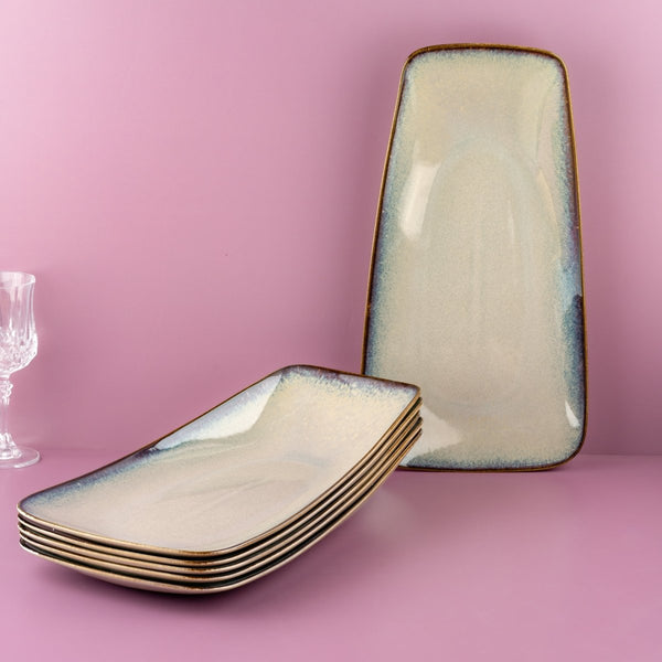 Ariane Vital 11 3/7" x 6 1/9" Splash Beige Porcelain Rectangle Plate - 6/Case (AVRARN257011029) - iFoodservice Online