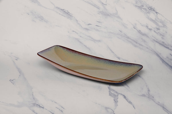 Ariane Vital 11 3/7" x 6 1/9" Splash Beige Porcelain Rectangle Plate - 6/Case (AVRARN257011029) - iFoodservice Online