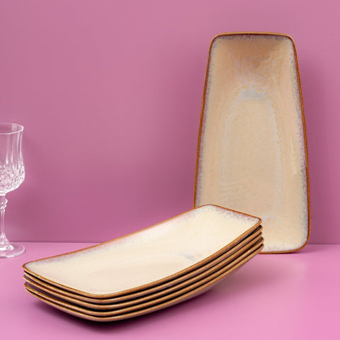 Ariane Vital 15" x 8" Splash Beige Porcelain Rectangle Plate - 6/Case (AVRARN257011038) - iFoodservice Online