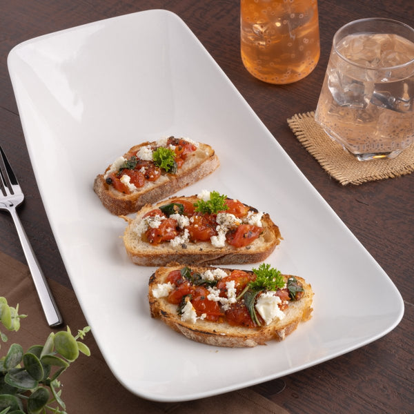 Ariane Vital 15" x 8" Warm White Porcelain Rectangle Plate - 6/Case (AVRARN000011038) - iFoodservice Online