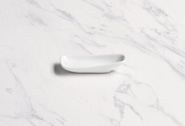 Ariane Vital 3 1/7" x 1 2/3" Vital Rectangle - Warm White Porcelain Rectangle Plate - 24/Case (AVRARN000011008) - iFoodservice Online