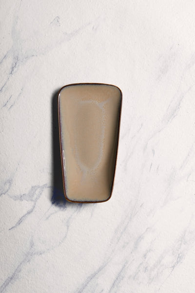 Ariane Vital 9 4/9" x 5 1/8" Splash Beige Porcelain Rectangle Plate - 12/Case (AVRARN257011024) - iFoodservice Online