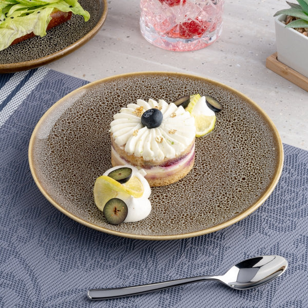 Ariane Vital Coupe 10 5/8" Freckles Porcelain Coupe Round Rimless Plate - 6/Case (AVCARNC97011027) - iFoodservice Online