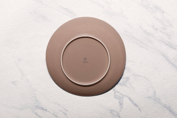 Ariane Vital Coupe 10 5/8" Splash Beige Porcelain Elevated Plate - 12/Case (AVCARN257111027) - iFoodservice Online