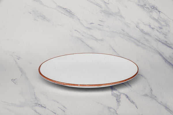 Ariane Vital Coupe 10 5/8" Terra Arena White Porcelain Coupe Round Rimless Plate - 6/Case (AVCARN205011027) - iFoodservice Online