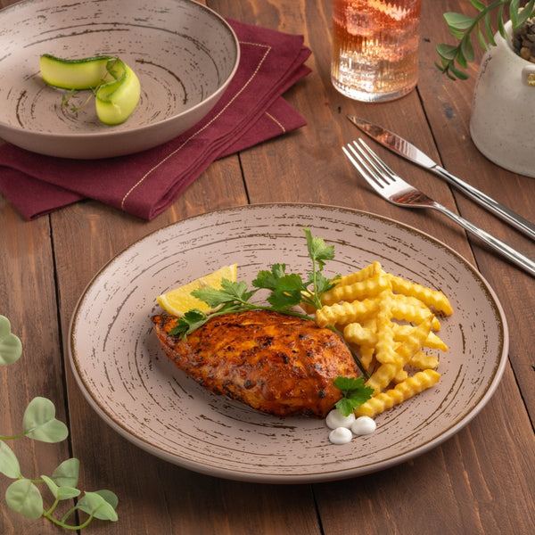 Ariane Vital Coupe 10 5/8" Tornado - Dessert Sage Porcelain Coupe Round Rimless Plate - 6/Case (AVCARN429011027) - iFoodservice Online