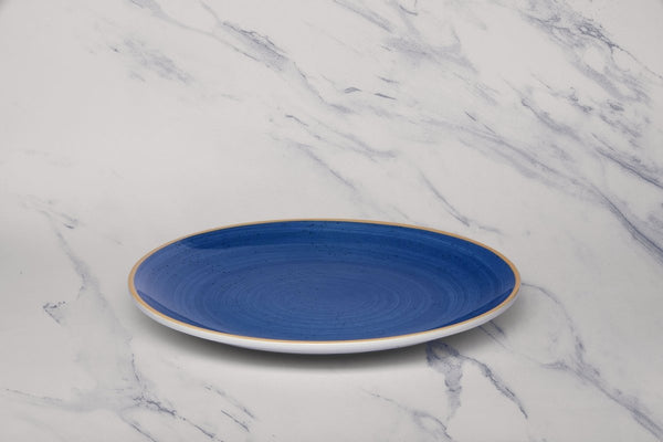 Ariane Vital Coupe 10 5/8" Twister Blue Porcelain Coupe Round Rimless Plate - 6/Case (AVCARN264011027) - iFoodservice Online