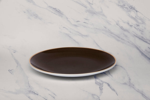 Ariane Vital Coupe 10 5/8" Twister Mokka Dark Brown Porcelain Coupe Round Rimless Plate - 6/Case (AVCARN263011027) - iFoodservice Online