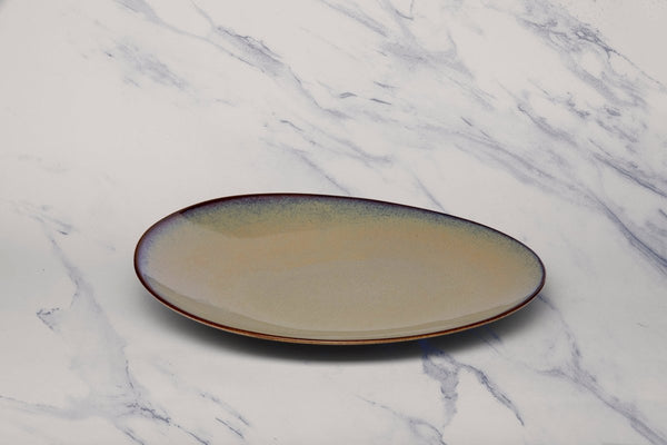 Ariane Vital Coupe 11 3/7" Splash Beige Porcelain Elevated Plate - 6/Case (AVCARN257111029) - iFoodservice Online